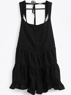 Wild Fable Romper XXL Relaxed Fit Tie Back Black Cotton Flowy Shorts